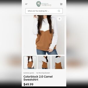 Nursing Queen Camel and White Sweatshirt
